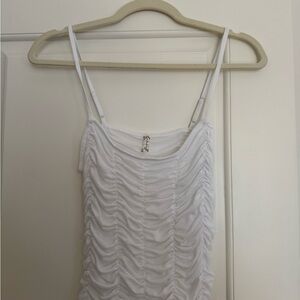Elegant White Ruched Women's Top